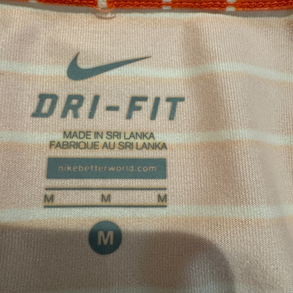 Nike Dri-FIT Size M Orange and White Striped Racerback‎ Tank - Picture 6 of 8